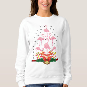 festive Christmas Holiday Flamingo Sweatshirt