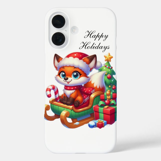 Festive Christmas Holiday fox customisable  Case-Mate iPhone Case (Back)