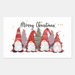 Festive Christmas Holiday gnome Square Sticker