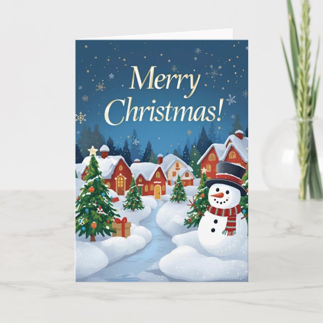 Festive Christmas Holiday Greeting Card (Front)