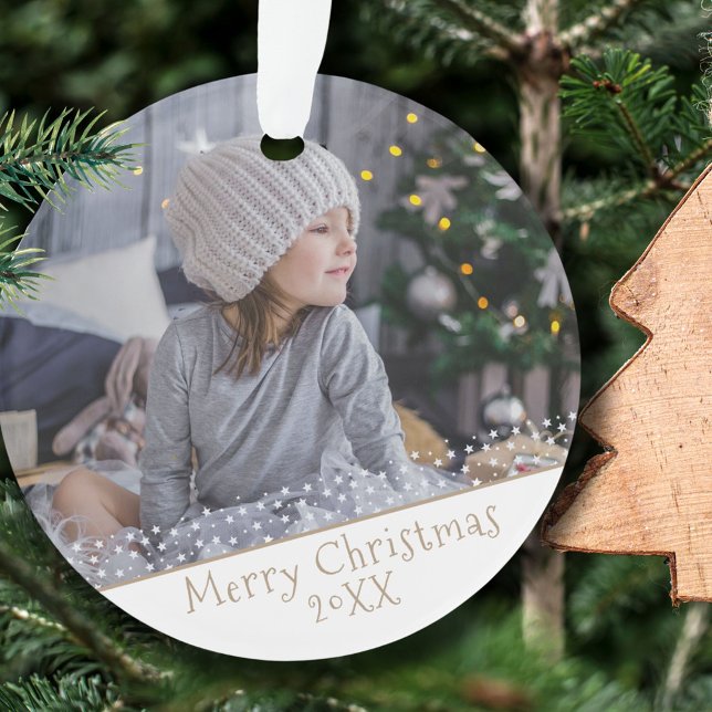 Festive Christmas Holiday Keepsake Photo Ornament (Creator Uploaded)
