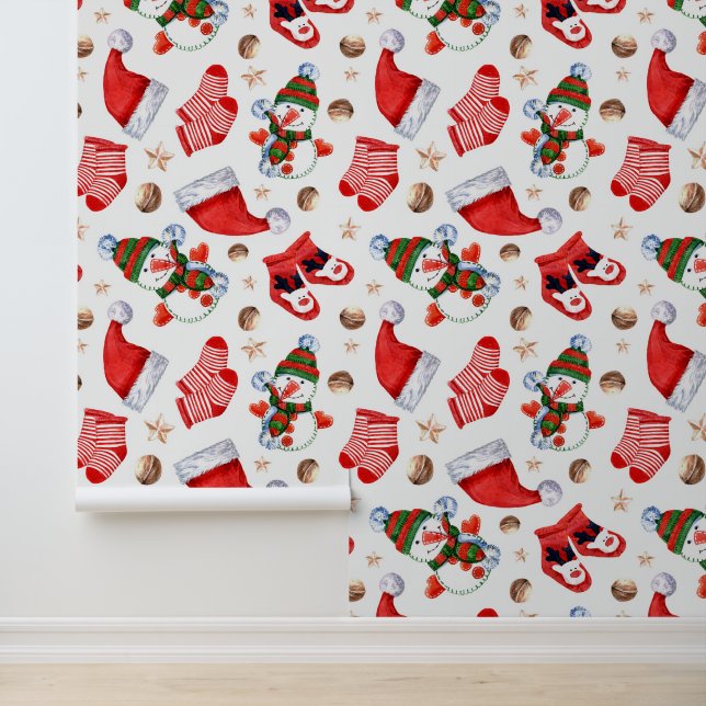 Festive Christmas Holiday mix tiled Wallpaper (Application)