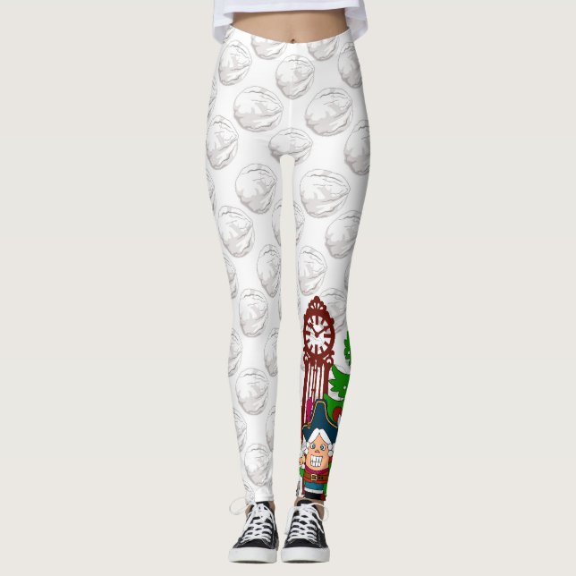 Festive Christmas Holiday nutcracker Leggings (Front)