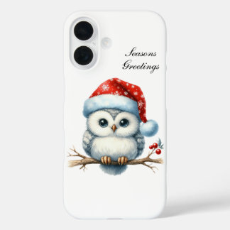 Festive Christmas Holiday owl iPhone 16 Case