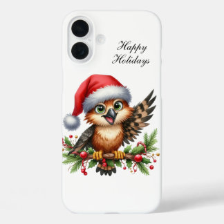 Festive Christmas Holiday owl iPhone 16 Plus Case