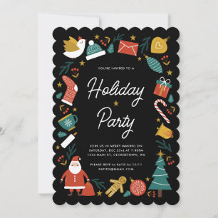 Festive Christmas Holiday Party Invitation