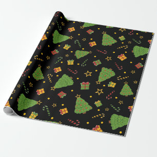 Festive Christmas Holiday Print Wrapping Paper