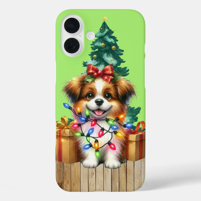Festive Christmas Holiday puppy  Case-Mate iPhone Case (Back)