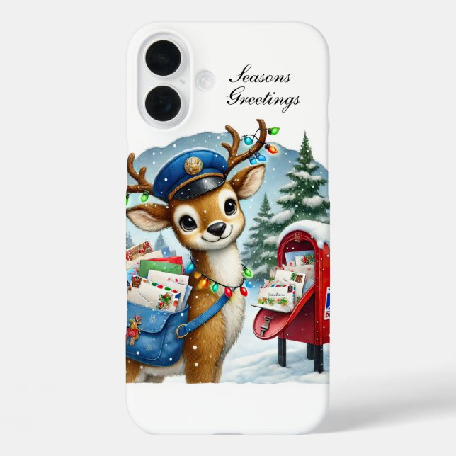 Festive Christmas Holiday reindeer customisable  Case-Mate iPhone Case (Back)