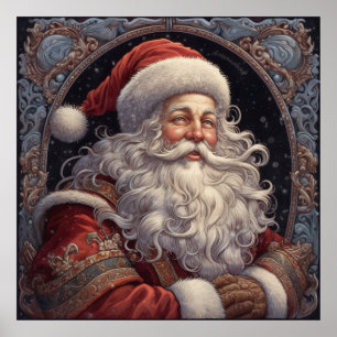Festive Christmas Holiday Santa Poster