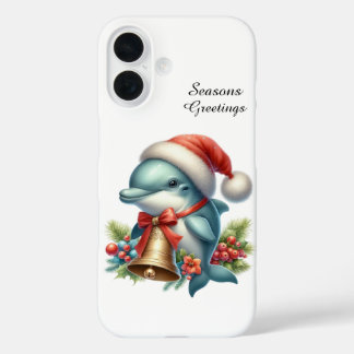 Festive Christmas Holiday shark customisable iPhone 16 Case