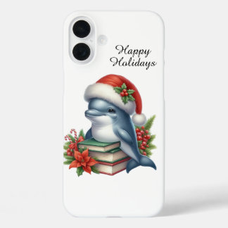 Festive Christmas Holiday shark customisable iPhone 16 Plus Case