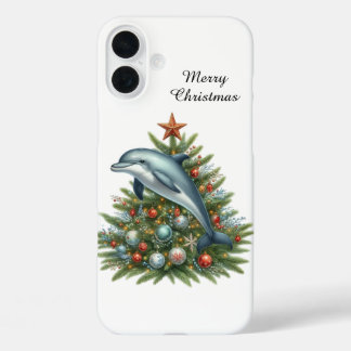 Festive Christmas Holiday shark customisable iPhone 16 Plus Case