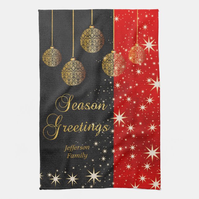 Festive Christmas Holiday Tea Towel (Vertical)