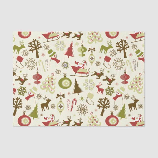 Festive Christmas Holiday Tissue Paper (Front)