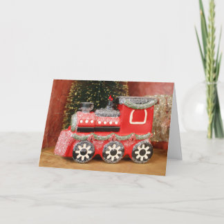 Festive Christmas Holiday Train Card