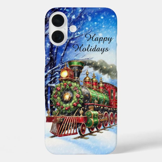 Festive Christmas Holiday train customisable  Case-Mate iPhone Case (Back)