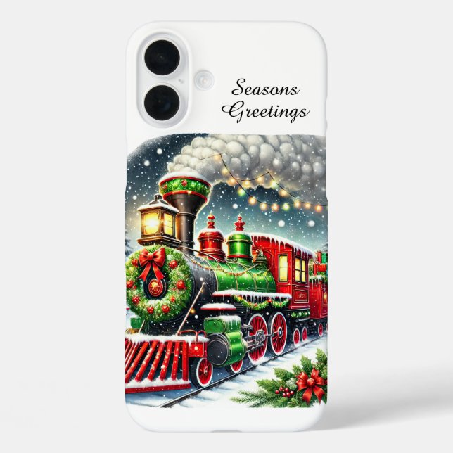 Festive Christmas Holiday train customisable Case-Mate iPhone Case (Back)