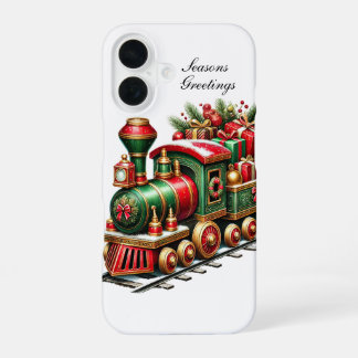 Festive Christmas Holiday train customisable iPhone 16 Case