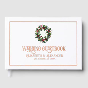 Festive Christmas Holiday Wedding Guest Book