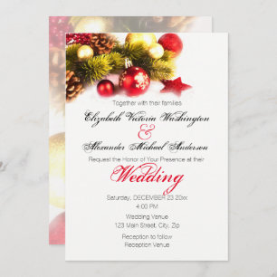 Festive Christmas Holiday Wedding Invitation