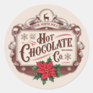 Festive Christmas hot chocolate Classic Round Sticker