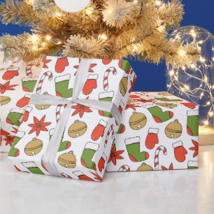 Festive Christmas Icons Wrapping Paper