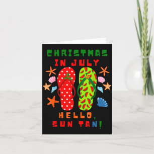 Festive Christmas In July Flip Flop Summer Beach F Card