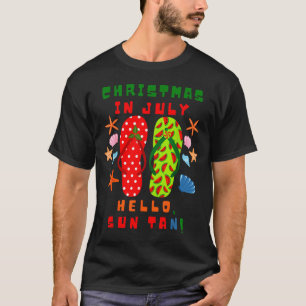 Festive Christmas In July Flip Flop Summer Beach F T-Shirt