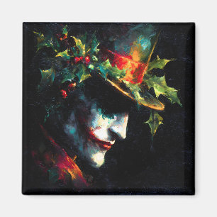 Festive Christmas Joker Portrait Magnet