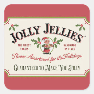 Festive Christmas jolly Jellies candy  Square Sticker