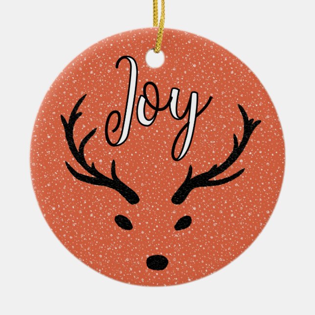 Festive Christmas Joy Custom Family Photo Holiday Ceramic Tree Decoration (Front)