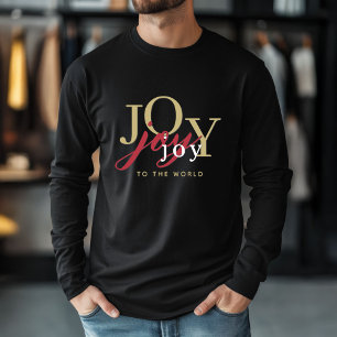 Festive Christmas Joy to the World Typography Tri Tri-Blend Shirt