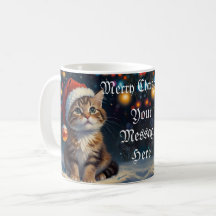 Festive Christmas kitten with Santa Hat