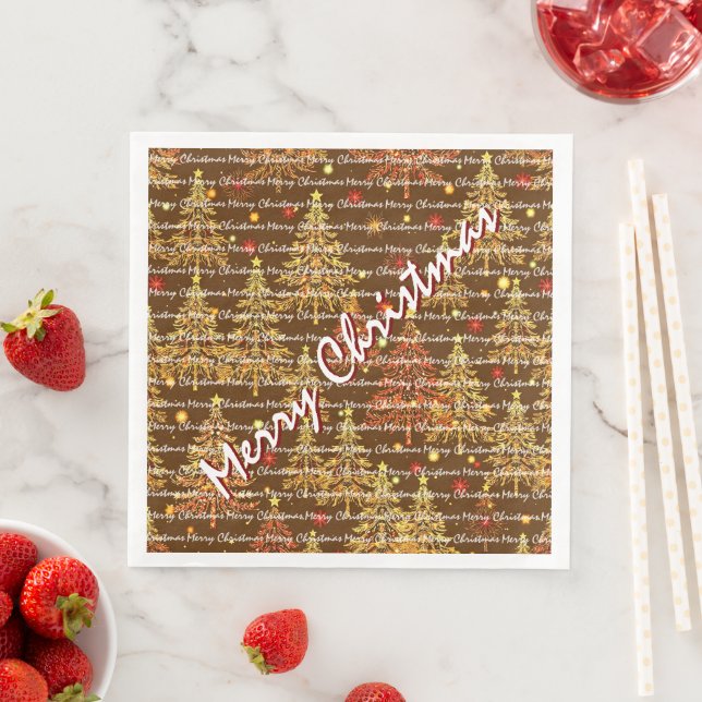 Festive Christmas Luxury Christmas Trees Napkin (Insitu)