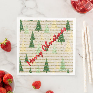 Festive Christmas Luxury Christmas Trees Napkin
