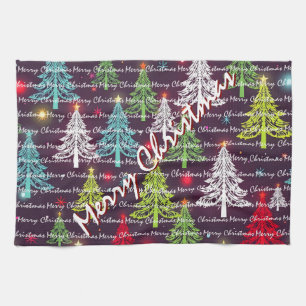 Festive Christmas Luxury Christmas Trees Tea Towel
