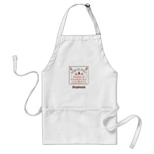 Festive Christmas Milk and Cookies Name Standard Apron