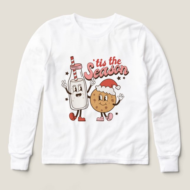 Festive Christmas milk cookies word art unisex kid (Design Front)