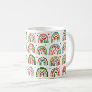 Festive Christmas Modern Rainbow Pattern Coffee Mug