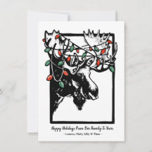 Festive Christmas Moose Holiday Card