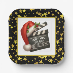 Festive Christmas Movie night party Paper Plate