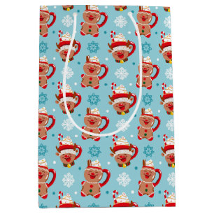 Festive Christmas Mug of Cocoa  Medium Gift Bag