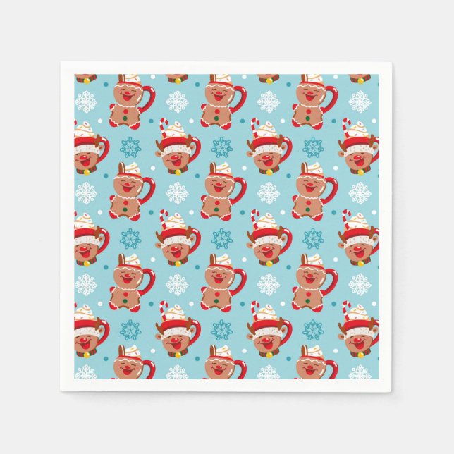 Festive Christmas Mug of Cocoa  Napkin (Front)