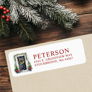 Festive Christmas New Home Return Address Labels