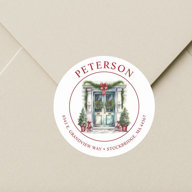 Festive Christmas New Home Return Address Labels (Creator Uploaded)