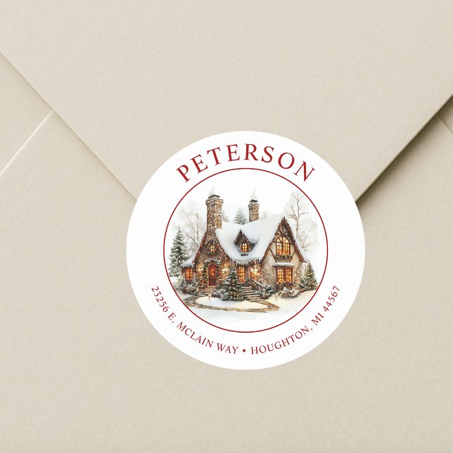Festive Christmas New Home Return Address Labels (Creator Uploaded)