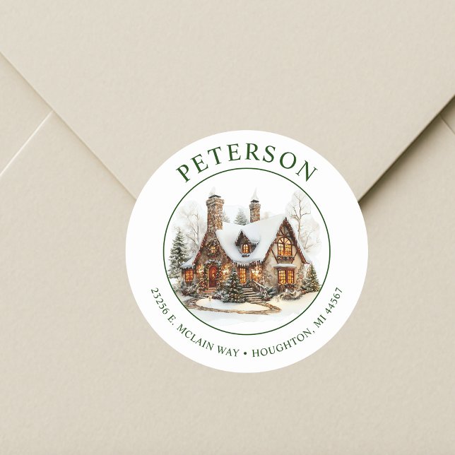 Festive Christmas New Home Return Address Labels (Creator Uploaded)