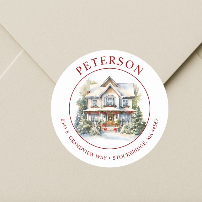 Festive Christmas New Home Return Address Labels (Creator Uploaded)