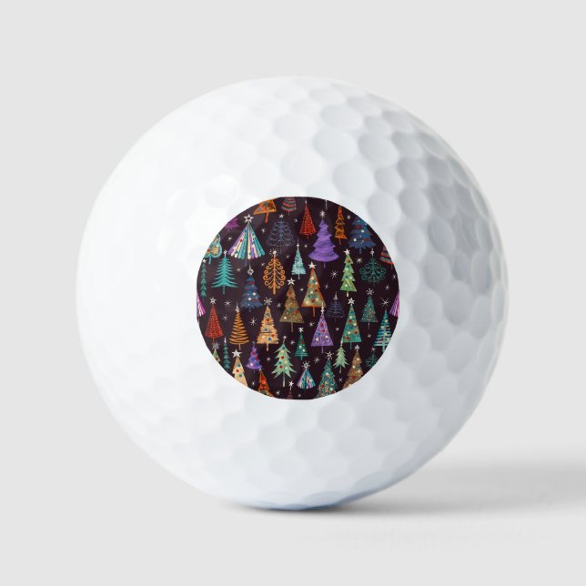 Festive Christmas New Year Pattern Golf Balls (Front)